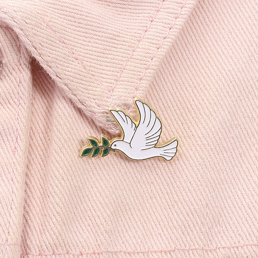 Comstylish Peace Dove Badge With An Olive Branch
