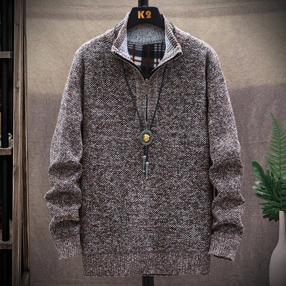 Men's Vintage Knitted Stand Collar Sweater elevenforest