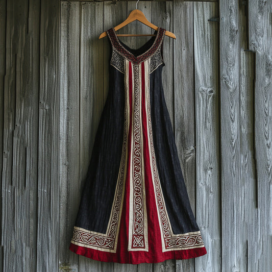 Vintage Viking Celtic Knot Patchwork Cozy Tank Dress elevenforest