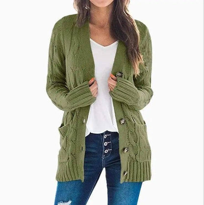 Mid-length Sweater Cardigan-19